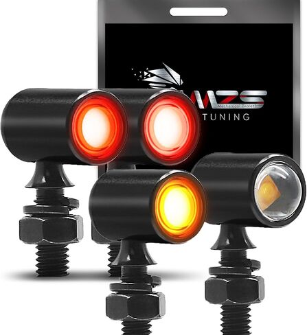 إشارات الانعطاف LED الأمامية للدراجة النارية MZS، وميض ضوء الفرامل الصغير ذو الضوء الكهرماني، تصميم بسيط، برغي عالمي 6 مم، متوافق مع معظم الدراجات النارية العائلية in Kuwait