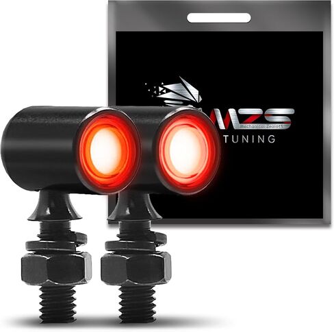إشارات الانعطاف LED الأمامية للدراجة النارية MZS، وميض ضوء الفرامل الصغير ذو الضوء الكهرماني، تصميم بسيط، برغي عالمي 6 مم، متوافق مع معظم الدراجات النارية العائلية in Kuwait
