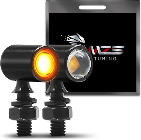 إشارات الانعطاف LED الأمامية للدراجة النارية MZS، وميض ضوء الفرامل الصغير ذو الضوء الكهرماني، تصميم بسيط، برغي عالمي 6 مم، متوافق مع معظم الدراجات النارية العائلية in Kuwait