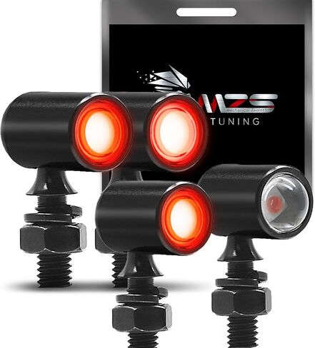 إشارات الانعطاف LED الأمامية للدراجة النارية MZS، وميض ضوء الفرامل الصغير ذو الضوء الكهرماني، تصميم بسيط، برغي عالمي 6 مم، متوافق مع معظم الدراجات النارية العائلية in Kuwait