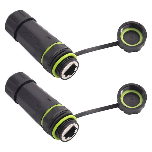 PENGLIN 2PCS Waterproof RJ12 Panel Mount Coupler, CAT3 RJ11/RJ12 6P6C Female to Female Mount Connector, for Voice Communication Telephone Modem in Kuwait
