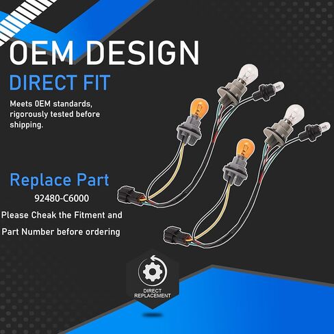 2 Pcs Tail Light Wiring Harness Socket Holder w/Bulbs Compatible with 2015 2016 2017 2018 Kia Sorento Outer Tail Lamp Socket Replaces 92480-C6000 in Kuwait