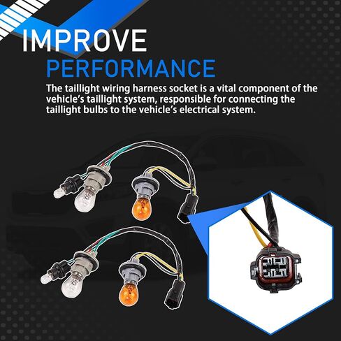2 Pcs Tail Light Wiring Harness Socket Holder w/Bulbs Compatible with 2015 2016 2017 2018 Kia Sorento Outer Tail Lamp Socket Replaces 92480-C6000 in Kuwait