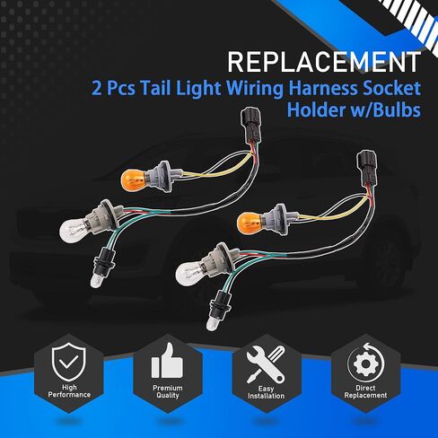 2 Pcs Tail Light Wiring Harness Socket Holder w/Bulbs Compatible with 2015 2016 2017 2018 Kia Sorento Outer Tail Lamp Socket Replaces 92480-C6000 in Kuwait