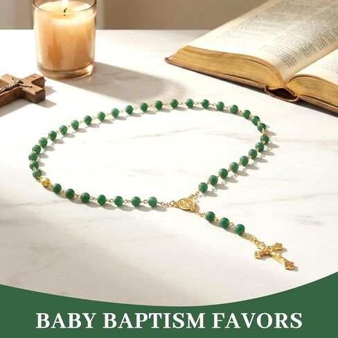 24 Pcs San Judas Tadeo Mini Rosary Rosarios Catolicos with Gift Boxs Baptism Favors for Guests Rosary Beads Necklace Rosarios Para Recuerdos de Bautizo Baptism for First Communion Christening Weddings in Saudi Arabia