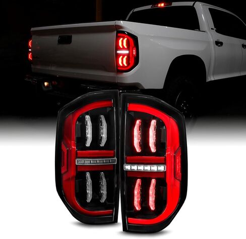 AKKON - Fits 2014-2021 Toyota Tundra Full LED DRL Running Black Tail Lights Brake Lamp Pair w/Sequential Turn Signal in Kuwait