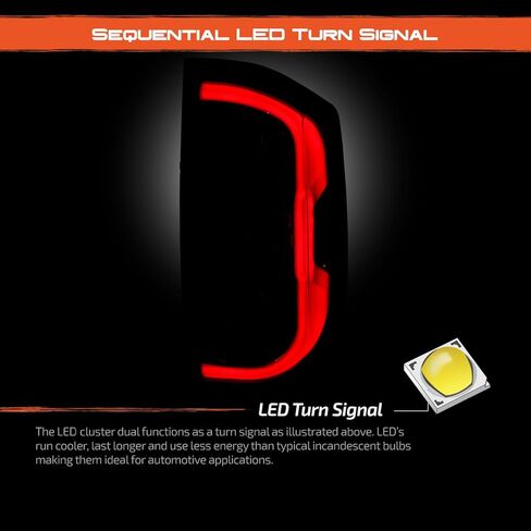 AKKON - Fits 2014-2021 Toyota Tundra Full LED DRL Running Black Tail Lights Brake Lamp Pair w/Sequential Turn Signal in Kuwait