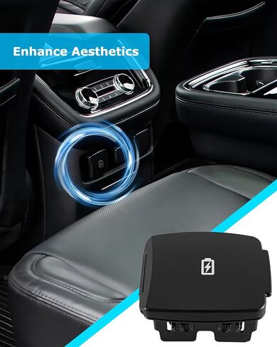 Dual USB Outlet Charger Port Cover Fit for Ford F-150 2017-2020 Explorer 2016-2019 Expedition 2019 2020 Lincoln Navigator 2019 2020 Replace FB5Z-19A495-AB in Kuwait