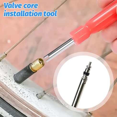 Car Tire Valve Stem Removal Tool, Multifunction Vehicle Wheel Air Stem Remover Installation Tool with 20 Valve Cores and 10 Caps, Automotive Tires Repair Accessories, Universal Fit in Saudi Arabia