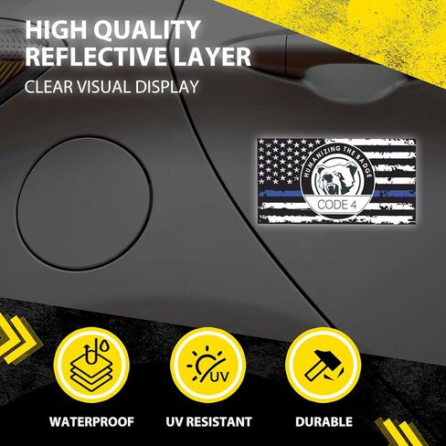 Thin Blue line Magnet Code 4, Blue Lives Matter Car Magnet for Truck, SUV, Mailbox, Fridge | Show Your Backing for Law Enforcement with Code 4 Symbol (C 2PCS) in Saudi Arabia