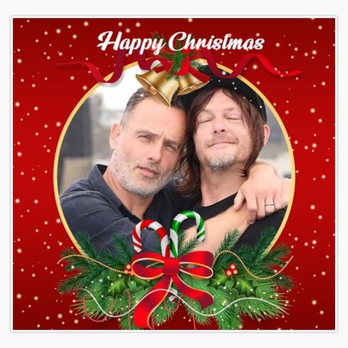 Rick Grimes, Daryl Dixon Happy Christmas Magnet Reusable Flexible Magnetic Sticker 5" in Saudi Arabia
