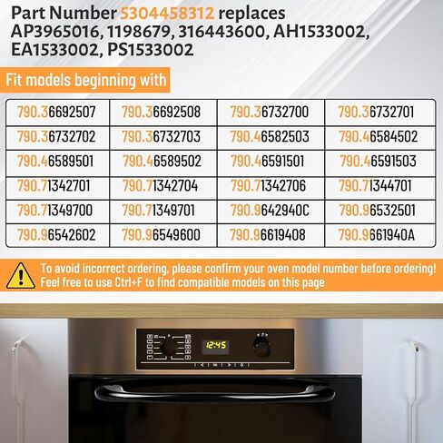 316443601 مقبض باب الفرن استبدال مقبض الفرن استبدال متوافق مع Frigidaire Kenmore electrolux النطاق الكهربائي الجدار الفرن الفرن AP3906094 PS1147400 تشمل 2 مسامير 316433300 in Kuwait