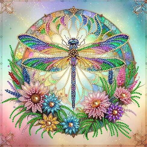 Bloomthread Diamond Painting Arts for Adults - Dragonfly Partial Drill Diamond Art Paintings, DIY Craft Arts for Home Decor and Gifts - 12x12 Inches (Dragonfly) in Kuwait