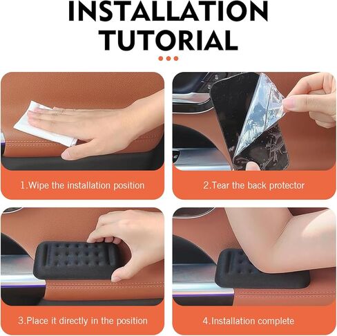 2 PCS Car Arm Rest Elbow Pads, Soft Car Arm Rest Support Pads, Central Control Armrest Box Door Relieve Pressure Non-Slip Breathable Armrest Cushion, Universal for Most Cars in Saudi Arabia