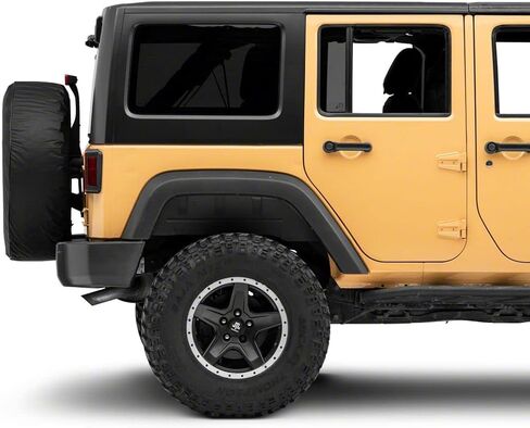 RED ROCK Jeep Licensed by TruShield American Flag Logo Spare Tire Cover; 32-Inch Tire Cover Compatible for 66-18 Jeep CJ5, CJ7, Wrangler YJ, TJ & JK in Saudi Arabia