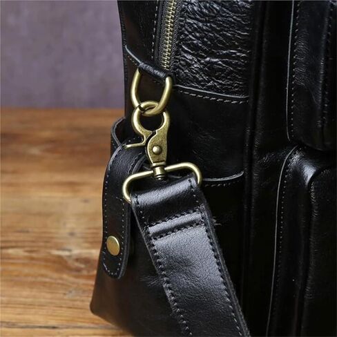laptop bag Men's Business Travel Briefcase Leather Handmade Messenger Bags Laptop Bag For Work Travel in Kuwait