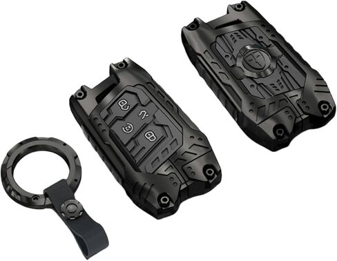 Heavy Metal Key Fob Cover Case Protector for Volkswagen, Keychain, Accessories for VW Volkswagen Tiguan Taos Atlas Jetta Passat Arteon Atlas Cross Sport Golf Alltrack (Type E -Black) in Saudi Arabia