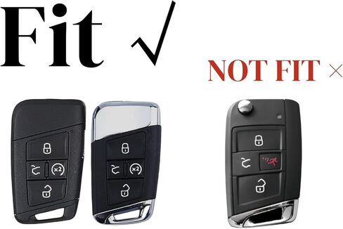 Heavy Metal Key Fob Cover Case Protector for Volkswagen, Keychain, Accessories for VW Volkswagen Tiguan Taos Atlas Jetta Passat Arteon Atlas Cross Sport Golf Alltrack (Type E -Black) in Saudi Arabia