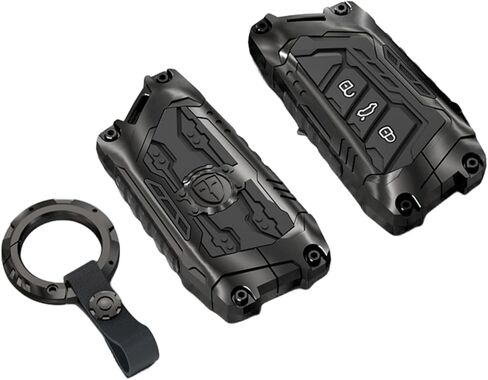 Heavy Metal Key Fob Cover Case Protector for Volkswagen, Keychain, Accessories for VW Volkswagen Tiguan Taos Atlas Jetta Passat Arteon Atlas Cross Sport Golf Alltrack (Type E -Black) in Saudi Arabia