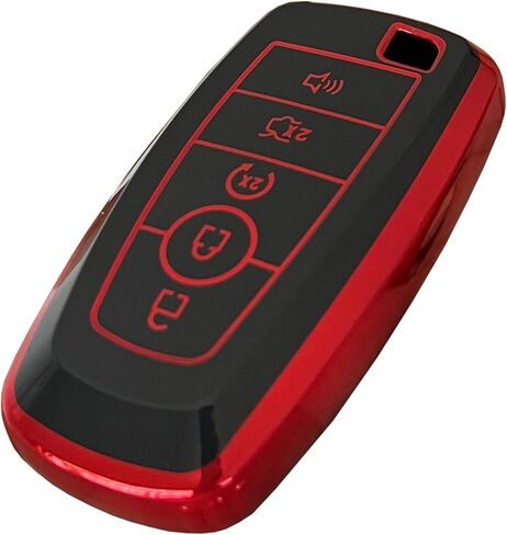 for Ford Key Fob Shell Remote Key Fit for Ford Explorer Fusion Escape Edge Expedition F150 F250 F350 F450 F550 Maverick Mustang Smart Key (5 Buttons Black-Red) in Saudi Arabia