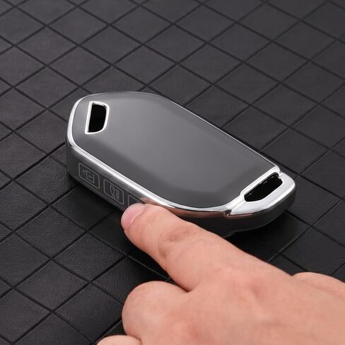 غطاء ELOHEI Key Fob لكيا، حافظة مفاتيح ناعمة ممتازة تناسب Kia Telluride Sorento K4 K5 EV5 Sportage 7 ملحقات أزرار (فضي رمادي، 7 أزرار) in Kuwait