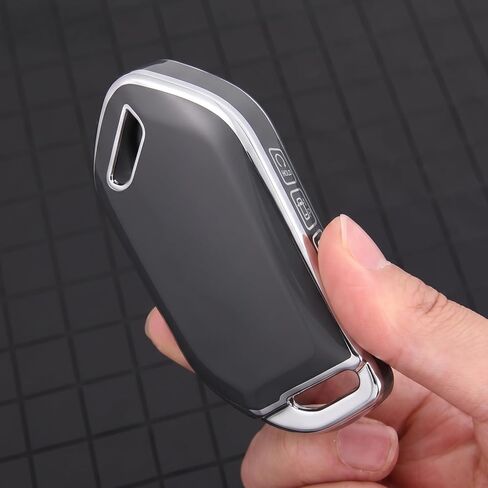 غطاء ELOHEI Key Fob لكيا، حافظة مفاتيح ناعمة ممتازة تناسب Kia Telluride Sorento K4 K5 EV5 Sportage 7 ملحقات أزرار (فضي رمادي، 7 أزرار) in Kuwait