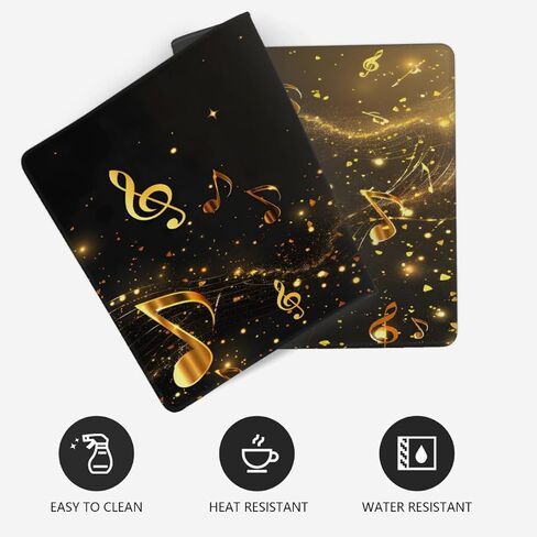 Gold Note Music Large Mouse Pad Gaming Mousepad Desk Mat for Desktop Computer Keyboard Waterproof Mouse Mat Desk Pad with Non-Slip Base for Game School Office Home 35.4" x 15.7" in Saudi Arabia