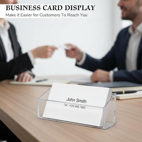 2PCS Acrylic Business Card Holder, Wall Mount Clear Business Card Organizer, Vertical Rack Cards Holder Display for Wall, Multiple Sticker Storage Display, Fits 40-60 Business Cards in Kuwait