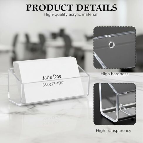 2PCS Acrylic Business Card Holder, Wall Mount Clear Business Card Organizer, Vertical Rack Cards Holder Display for Wall, Multiple Sticker Storage Display, Fits 40-60 Business Cards in Kuwait