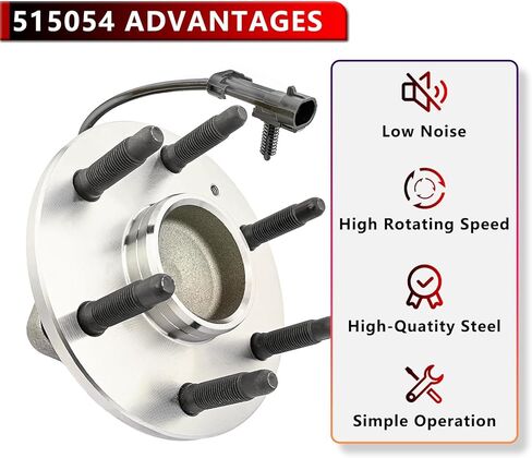 2WD 515054 Front Wheel Bearing Hub for Chevy Tahoe, for Silverado 1500, for Suburban 1500, for Avalanche 1500, for Express 1500, for GMC Yukon XL 1500, for Cadillac Escalade 6 Lug w/ABS in Saudi Arabia