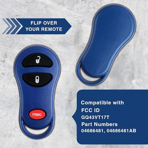 استبدال مفتاح KeylessOption لعام 2001 2002 2003 2004 2005 2006 2007 2008 كرايسلر تاون كونتري دودج كارافان جيب جراند شيروكي بليموث ريموت، 3 أزرار 04686481، يتضمن دليل البرمجة in Saudi Arabia
