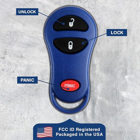 استبدال مفتاح KeylessOption لعام 2001 2002 2003 2004 2005 2006 2007 2008 كرايسلر تاون كونتري دودج كارافان جيب جراند شيروكي بليموث ريموت، 3 أزرار 04686481، يتضمن دليل البرمجة in Saudi Arabia