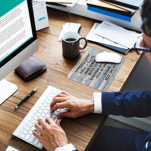 لوحة ماوس ذات حافة مخيطة مقاومة للماء ومقتبسة ملهمة مربعة الشكل، لأجهزة الكمبيوتر اللاسلكية والمكاتب والمنزل، هدايا لزملاء العمل والأصدقاء وزملاء الدراسة Bestie Sister Mentor Teacher in Kuwait