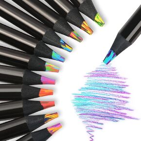 BUNKI 12Pcs Gradient Rainbow Colored Pencils, Concentric Color Changing Design, Non-Toxic Art Drawing Stationery, Creative School Supplies, Holiday Birthday Gifts for Kids in Saudi Arabia