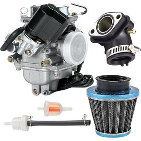 GY6 150cc Carburetor Compatible for PD24J Carb 4 Stroke 125cc 152QMI 152QMJ 157QMJ Engines Electric Choke Motorcycle ATV Go Karts Scooter Kazuma Taotao Roketa with Air Fuel Filter in Saudi Arabia