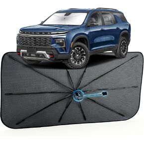 Car Windshield Sun Shade for Chevrolet Traverse 2018-2026 –[Reflective Coated Fabric] Sunshade Umbrella for Front Window, Car Shades Sun Visor Keep Car Cool and Protects Interior, 1:1 Exact Fit in Saudi Arabia