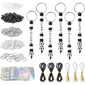 RAWILL 796 Pcs DIY Soccer Keychain Making Kit with Soccer Beads, Letter Beads, Ribbons and Self-sealing Bags, Sport Theme Party Favors Gift in Saudi Arabia