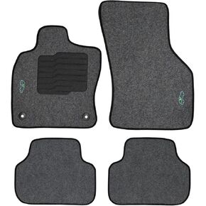 ecoMats Carpet Floor Mats Custom Fit for 2019 to 2026 Volkswagen Jetta, with Driver Non-Slip Heel Pad and Safety Locks, Front and Rear Set, Gray in Saudi Arabia