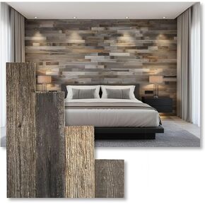 Rustic Revival | Barnwood Planks for Accent Wall, Easy Nail-up Real Wood wall Planks for Rustic Panel Covering | 100% Authentic Reclaimed Weathered Wood (20 Square Feet) in Saudi Arabia