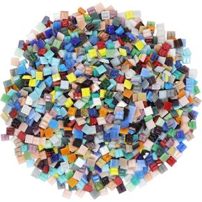 2.2 Pounds Mixed Glass Mosaic Tiles 1480pcs Stained Glass Pieces for Square Bulk Mosaic Supplies for Home Decor Artists Crafts DIY (Art Deco, 1480) in Saudi Arabia