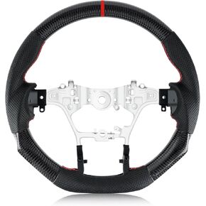 Real Carbon Fiber Steering Wheel D-shaped Nappa Perforated Leather Flat-bottom Steering Wheel for Toyota Hilux/revo/fortuner 2015-2022 in Saudi Arabia