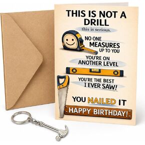 Funny Birthday Card for Men, Tool Themed You Nailed It Card for Dad Husband Boyfriend Brother Grandpa Friend Coworker, Humorous 5x7 Handyman Greeting Card with Envelope in Saudi Arabia