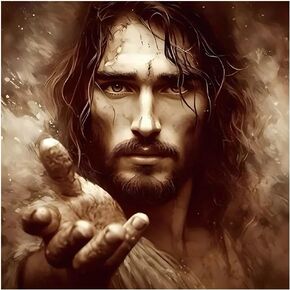 KUKUDEM Jesus Diamond Painting Kits for Adults, Round Full Drill Diamond Art Kits, 5D DIY Diamonds Crafts for Home Wall Decoration Gifts 12×12inch in Kuwait