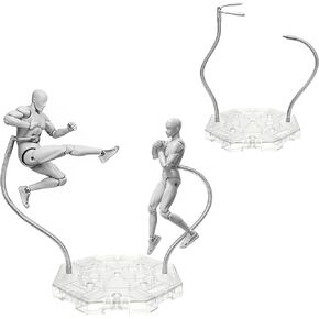 2 Pack Action Figure Stand with 2 Adjustable Serpentine Arms Soft Metal clamp & 3mm Metal Peg, Figure Display Holder Stand Base Compatible with 6 inch Marvel Legends and HG RG SD SHF Gundam 1/144 Toy in Saudi Arabia
