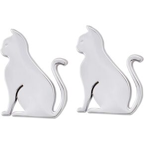 2PCS 3D Cat Metal Auto Emblem Trunk Hood Fender Door Animal Car Sticker Decal Emblem Badge Car Emblem (Black) in Saudi Arabia