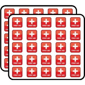 First Aid Symbol Badge Sticker for Scrapbooking Waterproof Vinyl Stickers for Water Bottle, Laptop & Phone Case 50 Pack in Saudi Arabia