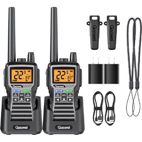 GU1- GMRS Walkie Talkies Long Range for Adults, Rechargeable Two Way Radio 60 Channel with 121 Privacy Codes, SOS Siren, FM Radio, and NOAA Weather Alerts, VOX (2 Pack Gray/Black) in Saudi Arabia