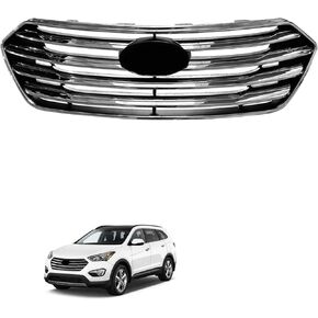 Front Bumper Upper Grille Grill Chrome Compatible with 2013 2014 2015 2016 Hyundai Santa Fe GLS Limited Replaces 86350-B8000 in Saudi Arabia