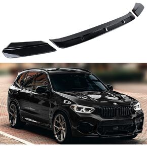ST Style 3PC Painted Gloss Black Pearl Front Bumper Lip Splitter Spoiler Kit Compatible for 2019-2021 BMW X3M X4M Competition F97 F98 in Saudi Arabia