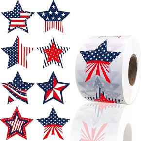 1000 Patriotic Star-Shaped American Flag Stickers - 1.5" Waterproof Self-Adhesive for 4th of July, Memorial Day, Crafts, Cards, Gifts & Parties in Saudi Arabia